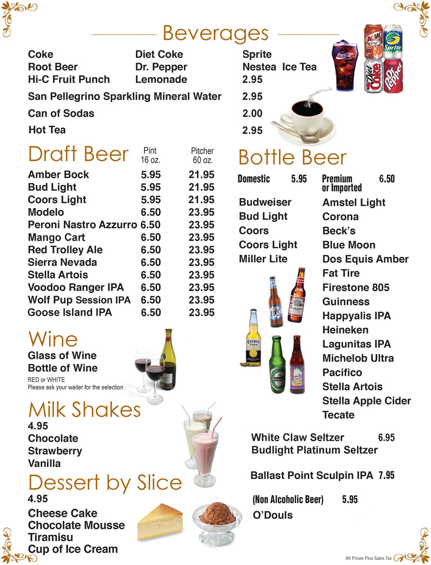 menu - beverages